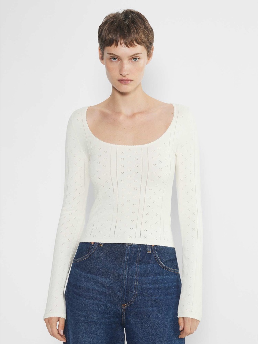 Aritzia Sunday Best Francis Sweater Pointelle Top